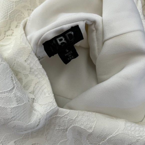 NBD X Revolve Don't Look Back White Lace Mini Dress Sz S - Picture 6 of 7